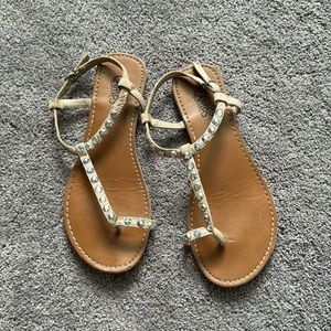 Beige Studded Sandals Carlos by Carlos Santana